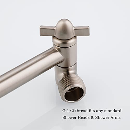 Shower Head Extender, Adjustable Shower Head Extension Brushed Nickel, Adjustable for Any Shower Angels, Universal Straight Shower Arm - color: Brushed Nickel, size: 10 Inch