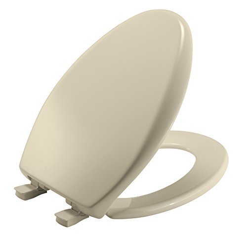 MAYFAIR Toilet Seat will Slow Close and Never Come Loose, ELONGATED, Long Lasting Plastic, Bone, 120SLOWE 006 - color: Bone, size: Elongated