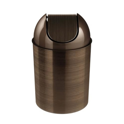 2.5 Gallon Bronze Swing Top Trash Can, Water Rust Dent Resistant