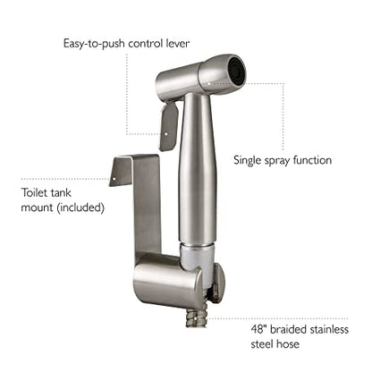 Design House Handheld Bidet Sprayer, Stainless Steel | Surface, Contemporary/Modern, Stainless Steel, Plumbing, 588913-SS - color: Stainless Steel