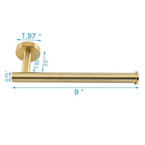 TocTen Hand Towel Holder/Towel Ring - Thicken SUS304 Stainless Steel Bathroom Hand Towel Bar, 9Inch Heavy Duty Wall Mounted Towel Rack Hanger (Brushed Gold) - color: Gold, size: 9 In-Round