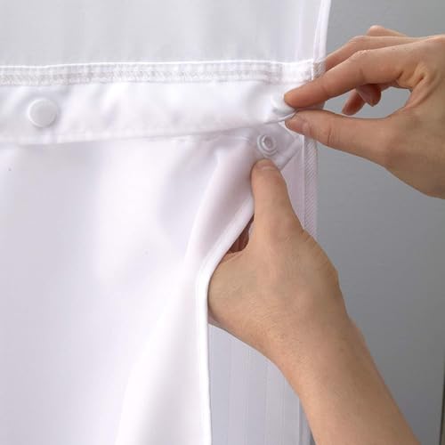 Hookless It's A Snap! Polyester Fabric Snap-in Replacement Shower Curtain Liner with Magnets for Hookless Curtain with Sheer Window, 70" x 54", Water-Repellent, Easy Install, White - color: White, size: 70"W x 54"L (Pack of 1), style: With Magnets