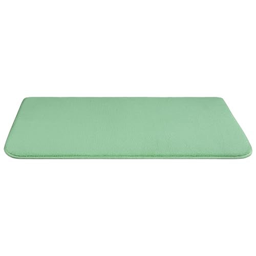 American Soft Linen 21x32 Fluffy Foamed Slip Reducer Bath Rug, Machine Washable Area Bath Mat Rugs for Bathroom, Sage - color: Sage Green, style: 21x32" Fluffy Foamed Bath Mat