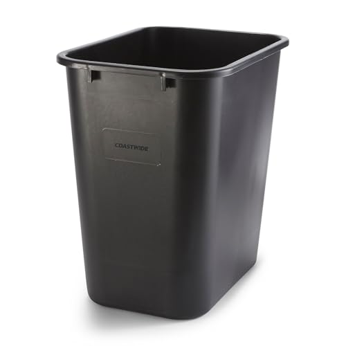 COASTWIDE Professional Indoor Trash Can Without Lid, Black Soft Molded Plastic, 7 Gallon (CW56429) - color: Black, size: 7 Gal., style: 1 Pack