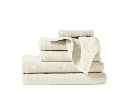 Coyuchi Air Weight Organic Wash Cloth, 6 Piece Set, Undyed - color: Undyed, size: Wash Cloth Set