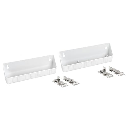 Rev-A-Shelf 11" Tip-Out Plastic Sink Trays for Kitchen and Bathroom Base Cabinet, Pack of 2 Pullout Vanity Shelf Home Organizer, White, 6572-11-11-52 - size: 11" x 2.1" x 3.8"