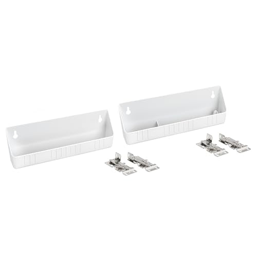 Rev-A-Shelf 11" Tip-Out Plastic Sink Trays for Kitchen and Bathroom Base Cabinet, Pack of 2 Pullout Vanity Shelf Home Organizer, White, 6572-11-11-52 - size: 11" x 2.1" x 3.8"