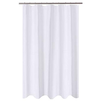 N&Y HOME Fabric Shower Curtain Liner Longer Stall Size 54 x 75 inch, White | Hotel Quality, Bottom Magnets, Machine Washable, Water Repellent, 54x75 Bathroom Curtain with Grommets - color: White, size: 54"W x 75"L (Pack of 1)