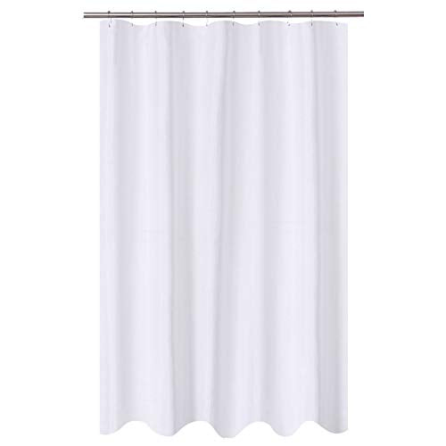 N&Y HOME Fabric Shower Curtain Liner Longer Stall Size 54 x 75 inch, White | Hotel Quality, Bottom Magnets, Machine Washable, Water Repellent, 54x75 Bathroom Curtain with Grommets - color: White, size: 54"W x 75"L (Pack of 1)