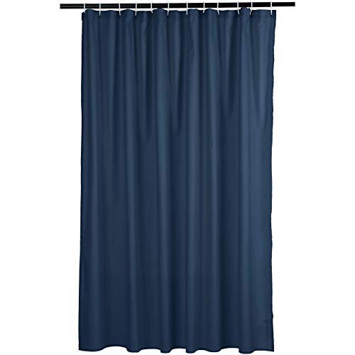 Amazon Basics Waffle Weave Bathroom Shower Curtain, 100% Polyester, 72" x 72", Navy Blue - color: Navy Blue, size: 72"W x 72"L (Pack of 1), style: Waffle Texture