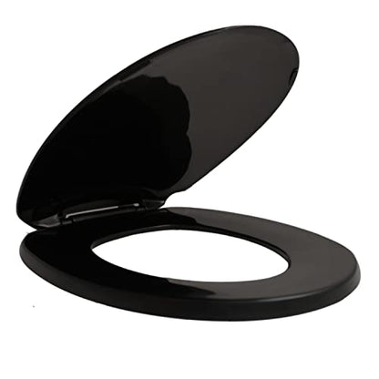 Centoco Round Toilet Seat, Residential, Top Hinge, USA, 200-407, Black | Plastic, Closed Front with Cover, Plastic Hinge, USA - color: Black, size: Round, style: Closed Front