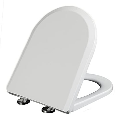 Toilet seat, With Quick Release for Easy Cleaning and Simple Top Fixing Slow Close Toilet Lid for D Shaped Loo Seat - size: 02D