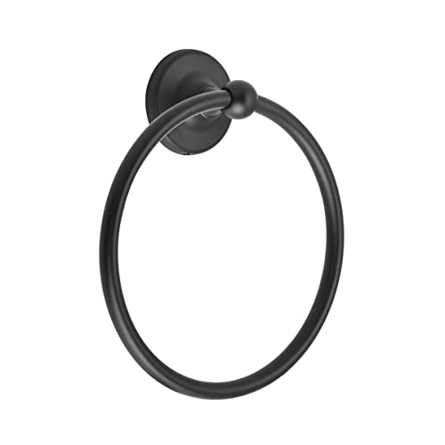 Amerock Wall Mounted Matte Black Towel Ring, Small Hand Towel Holder, Bathroom Accessories, Bath Hardware, Kitchen Towel Holder - color: Matte Black