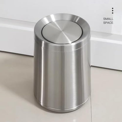 2.1 Gallon Bathroom Trash Can with Lid, Chrome Small Trash with lid - color: 32A silver-8L