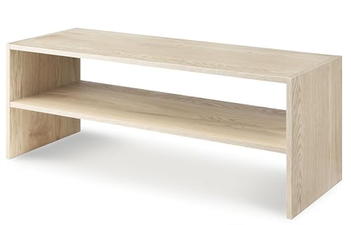 Whitmor Wood Stackable 2-Shelf Shoe Rack, White Oak, 31 inches - color: Light Brown, size: 31 INCH