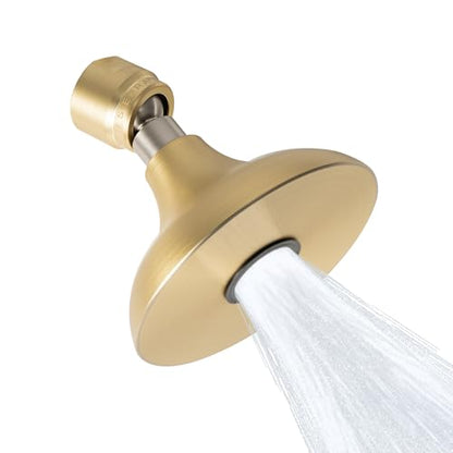 High Sierra® HALF DOME® Solid Lead-Free Metal 1.25 GPM Award Winning. Ultra Low Flow Shower Head. Patented Nozzle Never Clogs - Brushed Gold Finish - color: Brushed Gold w/ Nylon Insert, size: 1.25 GPM