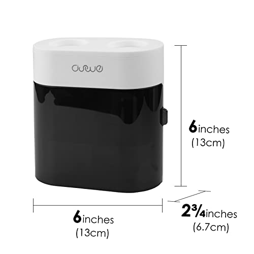 Linkidea Toothbrush Holder with 2 Toothpaste Squeezer, 4 Slot Plastic Brush Hanger for Shower Bathroom, Wall Mount Dispenser Compatible with Oral-B CrossAction, Colgate Extra Clean