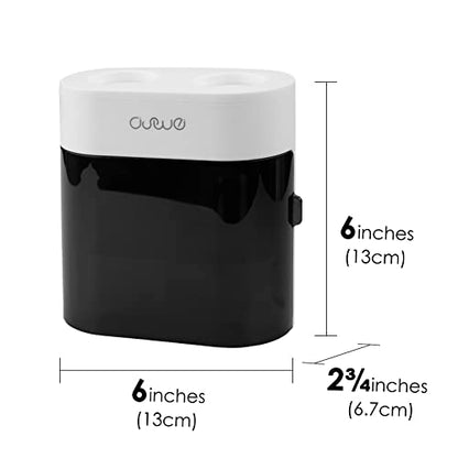 Linkidea Toothbrush Holder with 2 Toothpaste Squeezer, 4 Slot Plastic Brush Hanger for Shower Bathroom, Wall Mount Dispenser Compatible with Oral-B CrossAction, Colgate Extra Clean