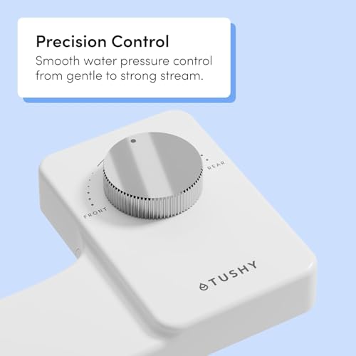 TUSHY Fresh Dual Nozzle Cool Water Bidet, Chrome Knob | Ultra Slim Toilet Seat Attachment, Non-Electric, 180° Front and Rear Wash, Self-Cleaning, 10 Minute DIY Install - color: Chrome Knob, style: Dual Nozzle