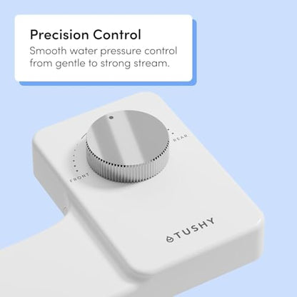 TUSHY Fresh Dual Nozzle Cool Water Bidet, Chrome Knob | Ultra Slim Toilet Seat Attachment, Non-Electric, 180° Front and Rear Wash, Self-Cleaning, 10 Minute DIY Install - color: Chrome Knob, style: Dual Nozzle