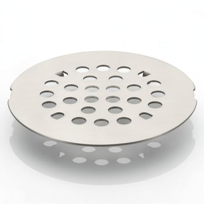 Snap-in Shower Drain Cover 4-1/4 inch Shower Strainer Grid Round (1, Brushed Nickel) - color: Brushed Nickel