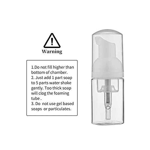 LONGWAY 3PCS Travel Size Foam Pump Bottle,Mini Empty Pump Bottle Dispenser(30ml,1 fl oz) (Clear) - color: Clear