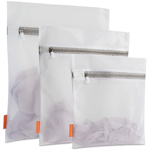 Mesh Laundry Bags 3 Pack (Large, Medium, Small) | Durable Zipper, For Delicates, Lingerie, Bras, Underwear, Protect Garments in Washing Machine - size: 1 Large, 1 Medium, 1 Small