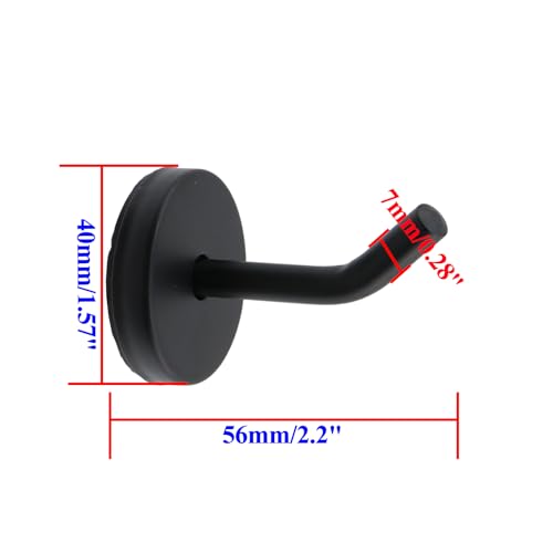 Coat Hook Towel Hooks Stainless Steel Wall Hooks,2.2" Length Black-6pcs | Brushed Surface Mount Towel Holder for Bedroom Kitchen Closet - size: 2.2 inch Length - Pack of 6