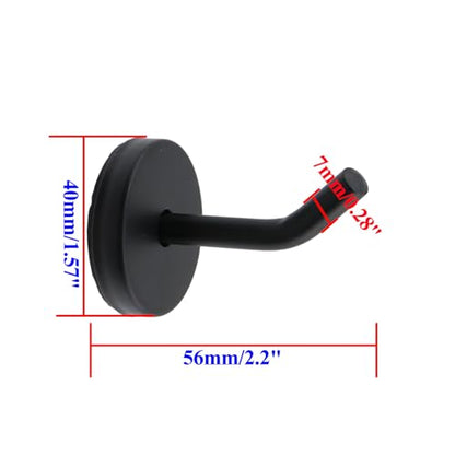 Coat Hook Towel Hooks Stainless Steel Wall Hooks,2.2" Length Black-6pcs | Brushed Surface Mount Towel Holder for Bedroom Kitchen Closet - size: 2.2 inch Length - Pack of 6
