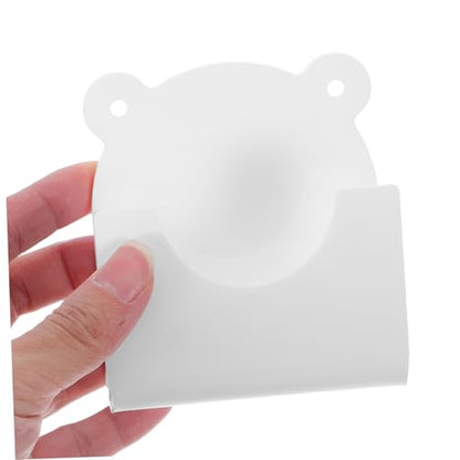 2pcs Drill Less Shower Curtain Rod Bracket Wall Mount Holder Curved Groove for Easy Installation