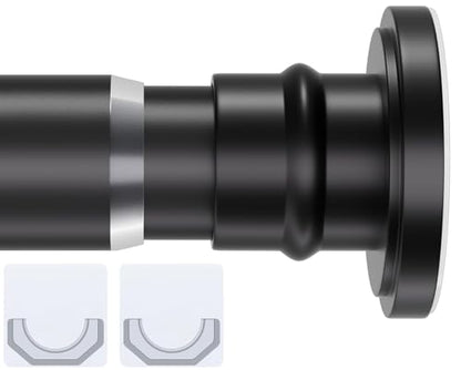 Small Shower Rod 18-32 Inch, Black Adjustable Tension Rod | Heavy Duty No Drilling Design, Suitable for Closet and Curtain Use with Secure Spring Fit - color: Black, size: Y2(18-32in)