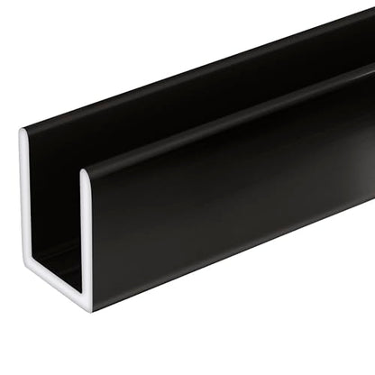 Brixwell SDCD38GM-CCP4 Gun Metal 3/8" Fixed Panel Shower Door Deep U-Channel - 4 inch Sample - color: Gun Metal, size: 4 Inch - Sample