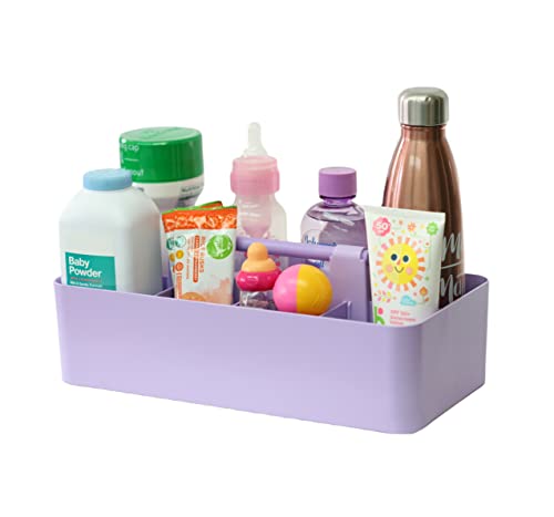 8 Compartments DIY Dividers,Large caddy, Multi Purpose, Simple, Portable, Stackable, Modern Solution for School, office, Desktop -MADE IN USA (Lavender) - color: Lavender