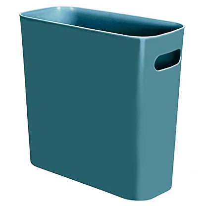 Youngever 1.5 Gallon Slim Trash Can, Plastic Garbage Container Bin, Small Trash Bin with Handles for Home Office, Living Room, Study Room, Kitchen, Bathroom (1 Pack Teal) - color: Teal