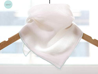 Angel-In-Moms [15 Packs] Natural Cotton 100% Soft Muslin Gauze Handkerchief, Face Washcloths, Makeup Remover Thin Towels, Wide Size 14 inch x 14 inch, Reusable Napkins Hankies Bath Towel (Mint) - color: Mint