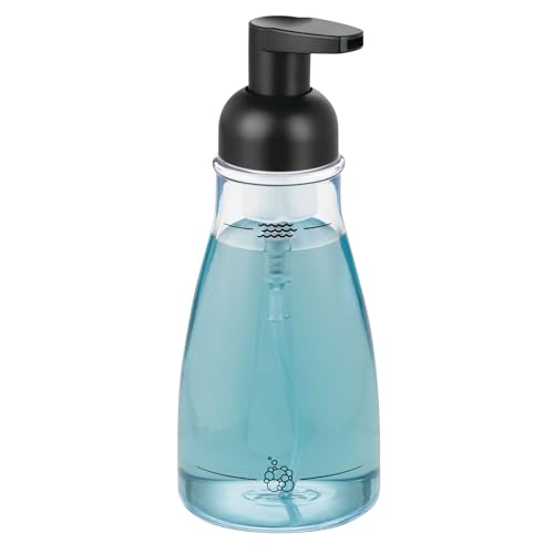 iDesign Refillable Foaming Soap Dispenser for Kitchen or Bathroom Vanity - Clear/Matte Black - color: Pc Matte Black, style: Pack of 1