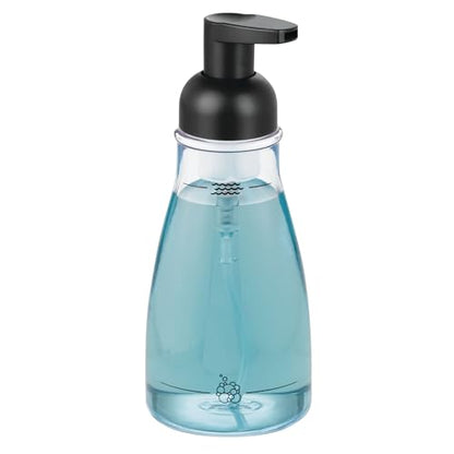 iDesign Refillable Foaming Soap Dispenser for Kitchen or Bathroom Vanity - Clear/Matte Black - color: Pc Matte Black, style: Pack of 1