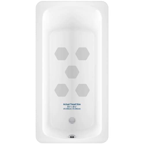 Kahuna Grip Bathtub Bath and Shower 5¼" Hexagon Non-Slip Traction Treads (Clear) - color: Clear