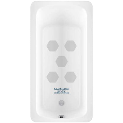 Kahuna Grip Bathtub Bath and Shower 5¼" Hexagon Non-Slip Traction Treads (Clear) - color: Clear