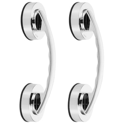 Abaodam 2pcs Bathroom Safety Grab Bars with Thickened Suction Cups, Heavy Duty Plastic Suction Handles for Elderly, Removable Assist Handles for Slippery Areas and Kitchen Use