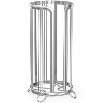 Epicano Toilet Paper Holder Stand Frees Standing,Silver | Minimalist Design, Raised Feet,Rustproof,Fit 3 Mega Rolls,No Drilling No Assemble,Space-saving Renter Friendly - color: Silver