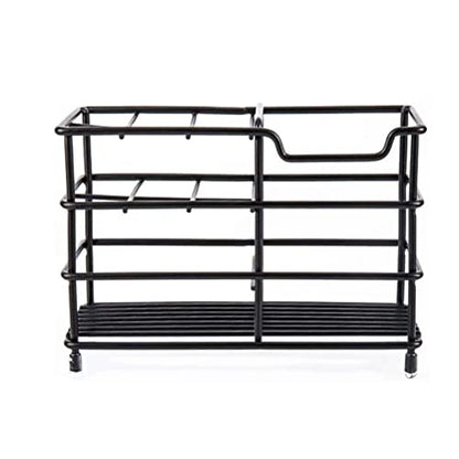 Toothbrush Holders for Bathroom, Stainless Steel, Black | 7-Slot, Organizer - size: Large