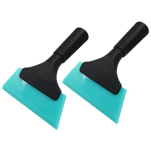 Hordion 2Pcs Small Squeegee 5" Rubber Blade Window Tint Squeegee Light Blue | Light Blue Mini Wiper for Car Windshield Mirror Shower Auto Cleaning - color: Light Blue