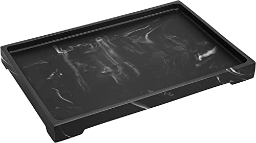 Luxspire Marble Tray for Soap Dispenser Perfume Jewelry, L, Ink Black | 11 x 8 inch, non-slip waterproof resin, easy wipe clean, fits bath kitchen vanity, holds jewelry toiletries soap - color: A - Ink, style: Large