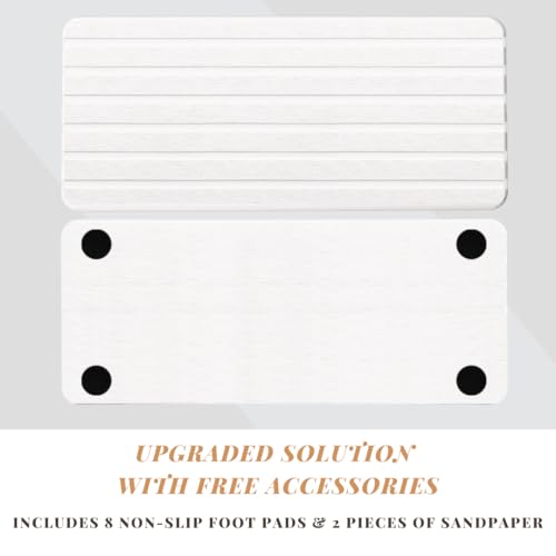 3PCS Water Absorbing Stone Tray, Premium Diatomite Soap Holder & Coaster Mats for Bathroom and Kitchen Sink, Fast Dry Sink Organizer for Countertop with Non-Slip Base, 8.3 x 4 & 4 x 4 Inches, White