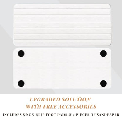 3PCS Water Absorbing Stone Tray, Premium Diatomite Soap Holder & Coaster Mats for Bathroom and Kitchen Sink, Fast Dry Sink Organizer for Countertop with Non-Slip Base, 8.3 x 4 & 4 x 4 Inches, White
