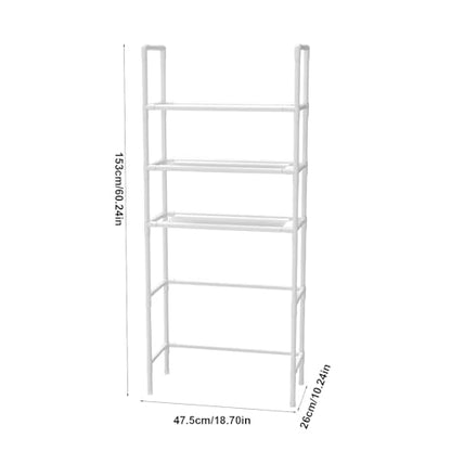 3-Tier Over The Toilet Storage, Space Saver Stainless Steel Bathroom Shelves, Freestanding Above Over Toilet Storage Shelf for Bathroom - color: White