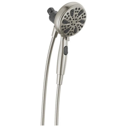 Delta Faucet 6-Spray SureDock Magnetic Shower Head with Handheld Spray, Brushed Nickel Shower Head with Hose, Showerheads & Handheld Showers, MagnaTite Docking, Stainless 75609SN - color: Stainless