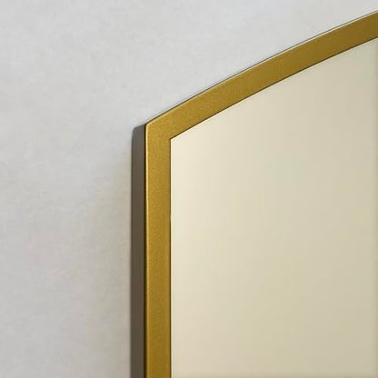 16x20 Harper Crescent Metal Framed Rectangle Recessed Bathroom Medicine Cabinet, Arced Mirror, 14x18 in-Wall Opening, Adjustable Glass Shelves, Magnet Close, Gold - color: Gold, size: 16x20