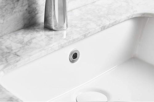 Bathroom Sink Overflow Hole Cover Ring Brass Basin Trim Insert in Hole | Round Caps Brushed Nickel by Homevacious - color: Brushed Nickel